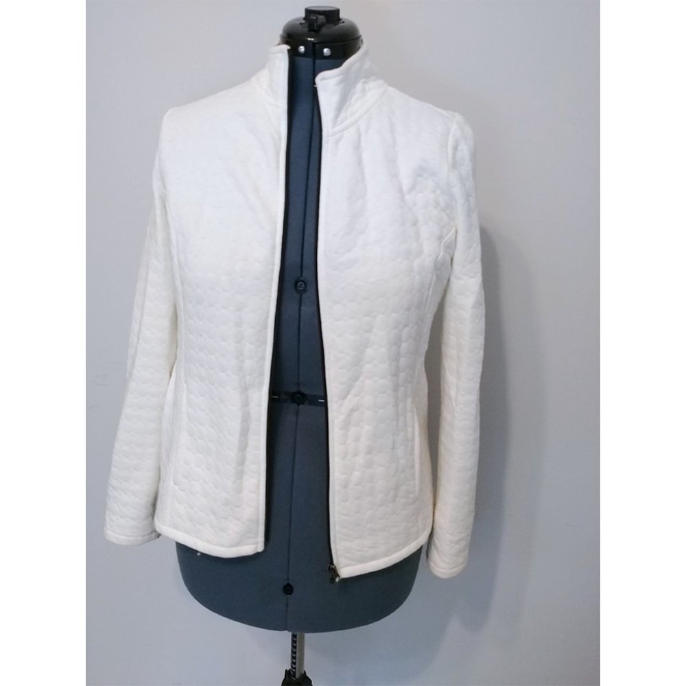 Kim Rogers Cream Quilted Knit Jacket